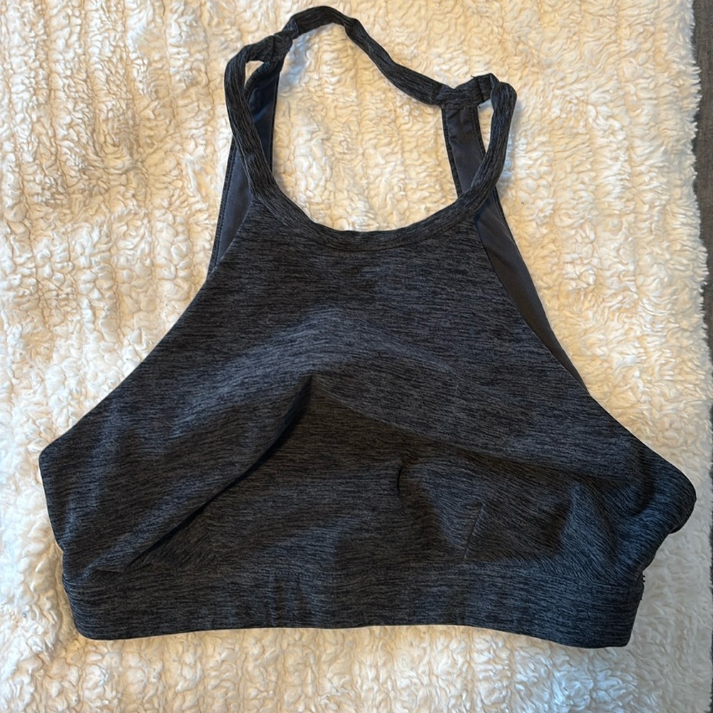 Alo high neck bra in gray